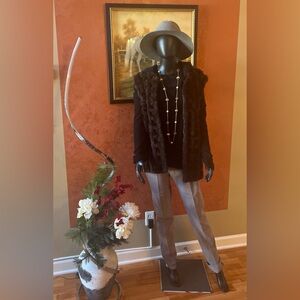 Stylish Black and Brown Faux Fur Vest